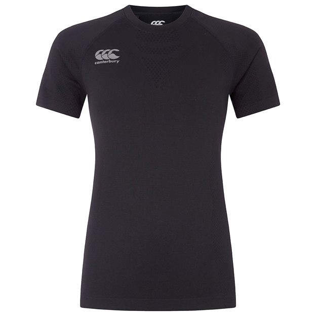 Canterbury Womens Seamless Training Tee - Black - Front