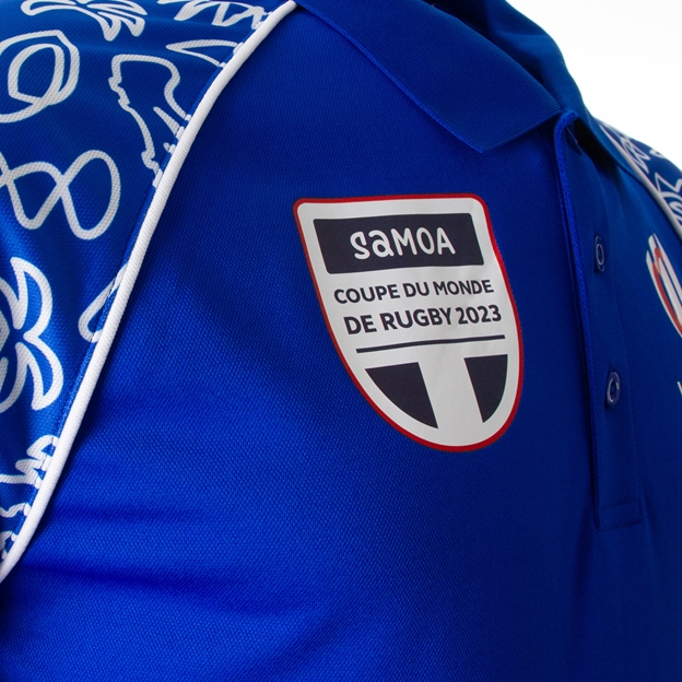 Mens Samoa Rugby World Cup 2023 Polo - Royal - Samoa Badge