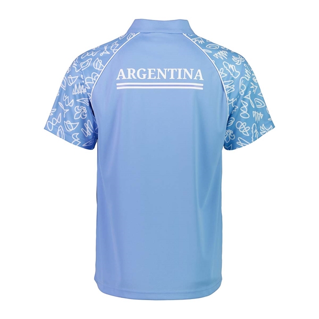 Mens Argentina Rugby World Cup 2023 Polo - Sky - Back