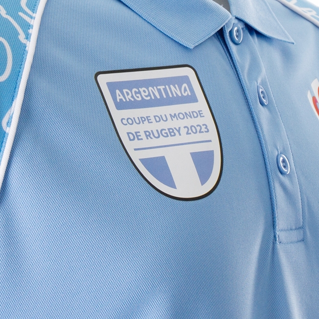 Mens Argentina Rugby World Cup 2023 Polo - Sky - Argentina Logo
