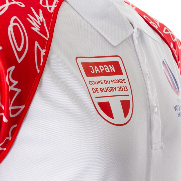 Mens Japan Rugby World Cup 2023 Polo - White - Logo