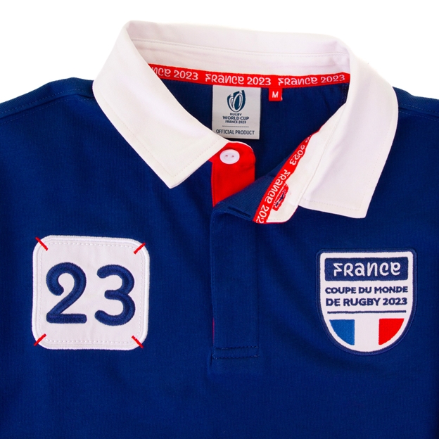 Mens France Rugby World Cup 2023 Rugby Shirt - Navy Long Sleeve 