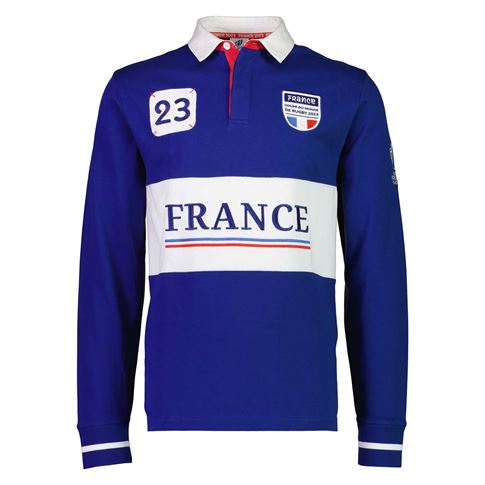 Mens France Rugby World Cup 2023 Rugby Shirt - Navy Long Sleeve Mens France Rugby World Cup 2023 Rugby Shirt - Navy Long Sleeve