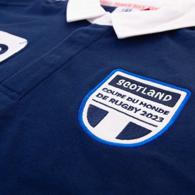 Mens Scotland Rugby World Cup 2023 Rugby Shirt -Navy Long Sleeve