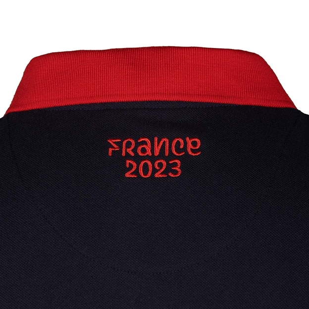 Mens Rugby World Cup 2023 Logo Polo - Navy - Top of Back