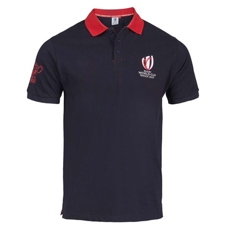 Mens Rugby World Cup 2023 Logo Polo - Navy - Front