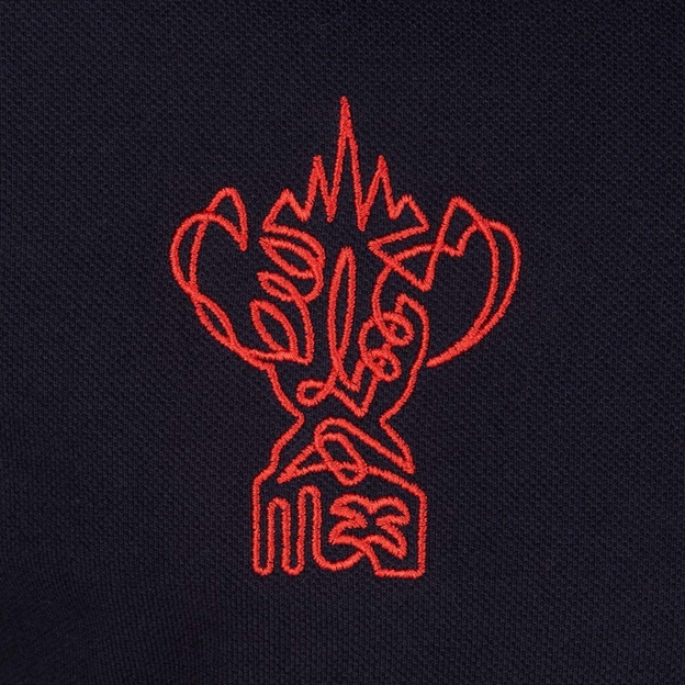Mens Rugby World Cup 2023 Logo Polo - Navy - Webb Ellis Cup Badg