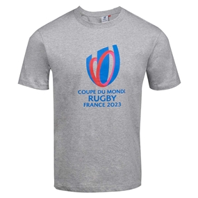 Mens Rugby World Cup 2023 Logo Tee - Grey - Front