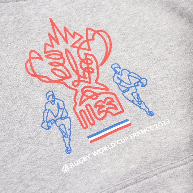 Kids Rugby World Cup 2023 Cup Hoodie - Grey - Logo