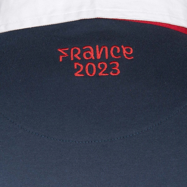Mens Rugby World Cup 2023 Logo Rugby Shirt - Navy Long Sleeve - 