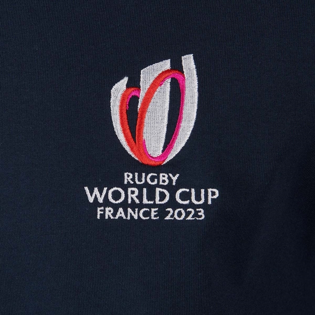 Mens Rugby World Cup 2023 Logo Rugby Shirt - Navy Long Sleeve - 