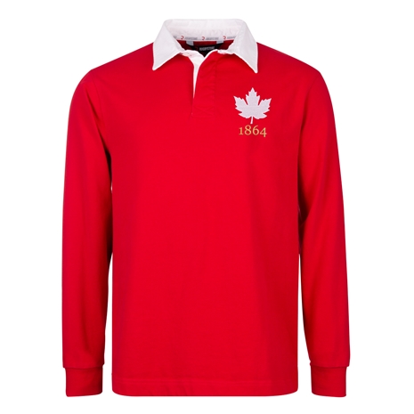 Canada Mens 1864 Origins Rugby Shirt Long Sleeve Red - Front