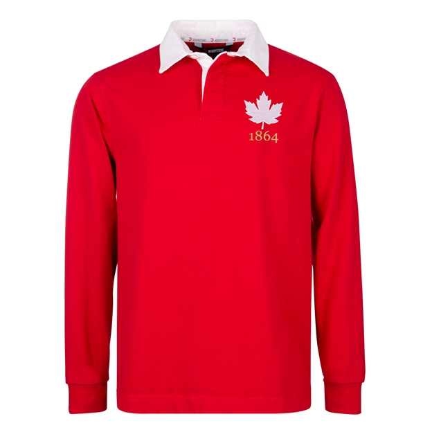 Canada Mens 1864 Origins Rugby Shirt Long Sleeve Red - Front