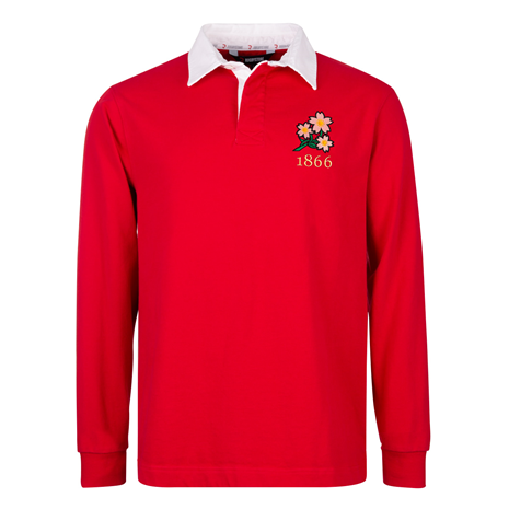 Japan Mens 1866 Origins Rugby Shirt Long Sleeve Red - Front