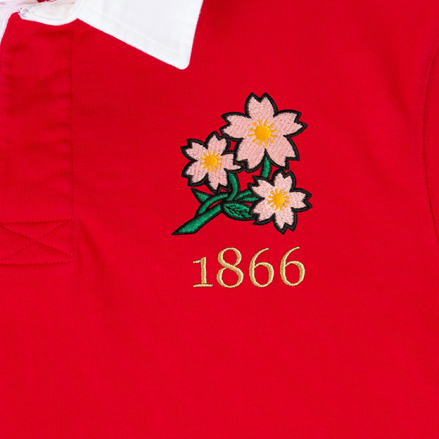Japan Mens 1866 Origins Rugby Shirt Long Sleeve Red - Badge