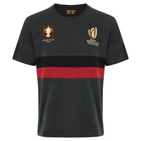 Mens Rugby World Cup 2023 Webb Ellis Stripe Tee - Black Haze - F