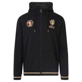 Mens Rugby World Cup 2023 Webb Ellis Zip Hoodie - Black - Front