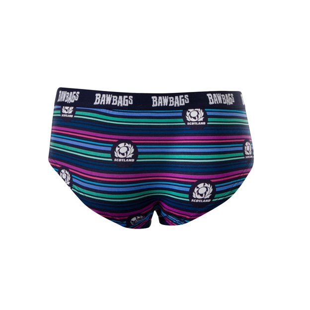 Bawbags Scotland Womens Striped Underwear - Navy - Back