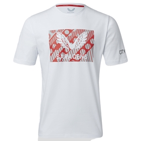 Saracens Mens Training Logo Tee - White 2023 - Front