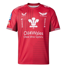 Scarlets Mens Home Rugby Shirt Front View