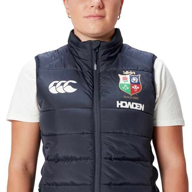 British and Irish Lions Womens Microlight Gilet Navy - Model Close-up
