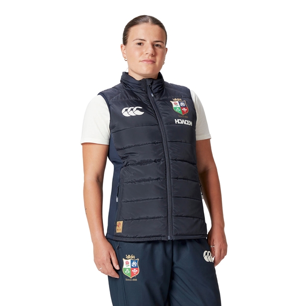 British and Irish Lions Womens Microlight Gilet Navy - Model Front