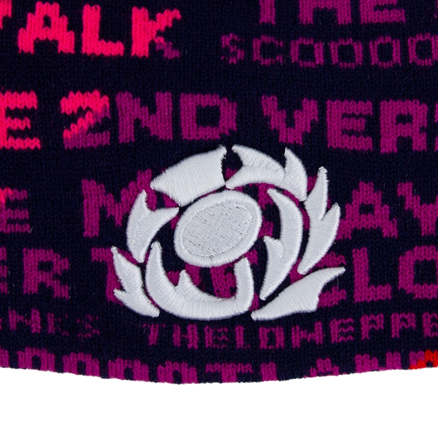 Scotland Kids Beanie Skull Knit 25/26 Rainbow - 3D Embroidered Thistle