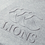 British and Irish Lions Mens Monument T-Shirt Grey -  Close Up Chest Badge 