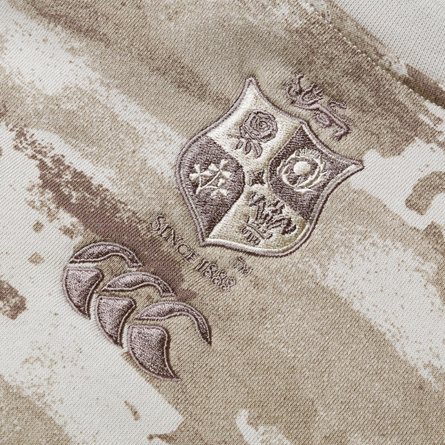 British and Irish Lions Junior Camo Crew Jumper Taupe - Crest