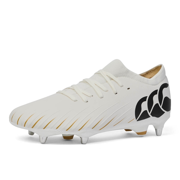 Canterbury Adults Speed Falcon Pro Soft Ground Rugby Boots - White - Front
