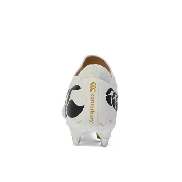 Canterbury Adults Speed Falcon Pro Soft Ground Rugby Boots - White - Back