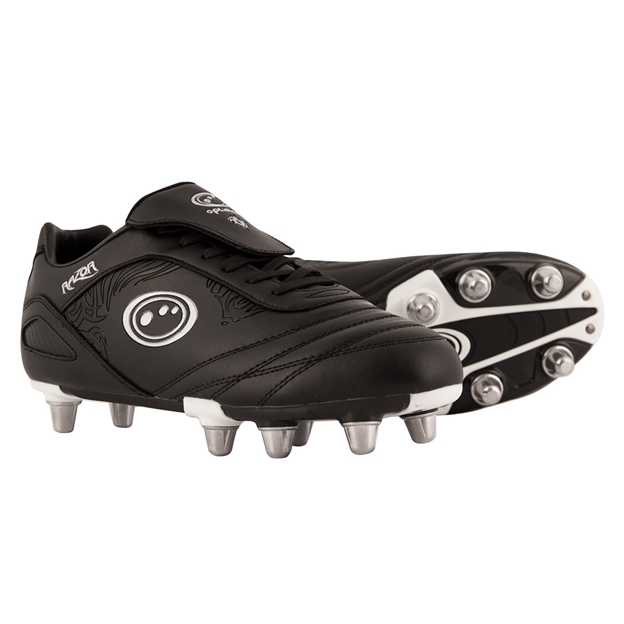 Optimum Razor Rugby Boot - Black and Silver - Front