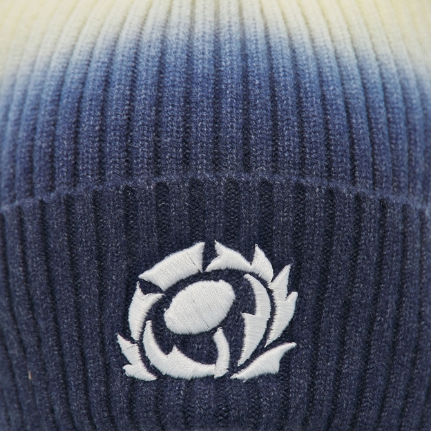 Scotland Ribbed Pom Pom Beanie 26/27 Navy and Sand - SRU Thistle View