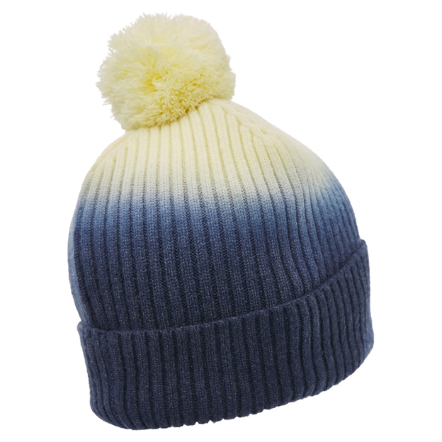 Scotland Ribbed Pom Pom Beanie 26/27 Navy and Sand - Back View
