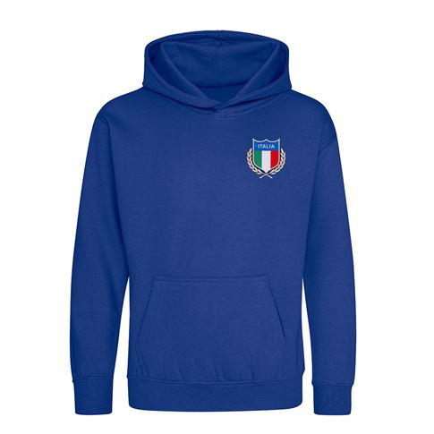 Italy Kids Classic Hoodie Royal - Front View