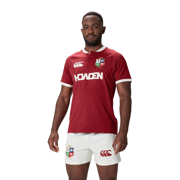British and Irish Lions Adults Rugby Shirt Red - Model Front
