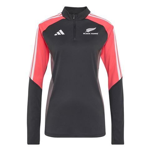 Black Ferns Womens Training Quarter Zip Top 26/27 Carbon - Front View