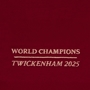 Womens World Cup Champions England Adults Classic Heavyweight Rugby Shirt Burgundy - Hem Embroidery 