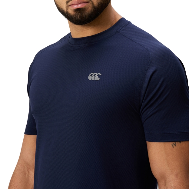 Canterbury Mens Tempo Training T-Shirt Navy - Model Close-up