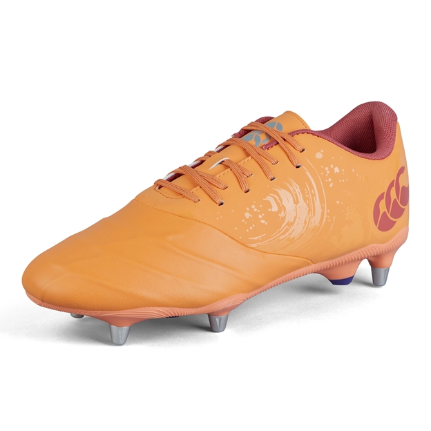 Canterbury Adults Phoenix Genesis Team Soft Ground Rugby Boots - Orange