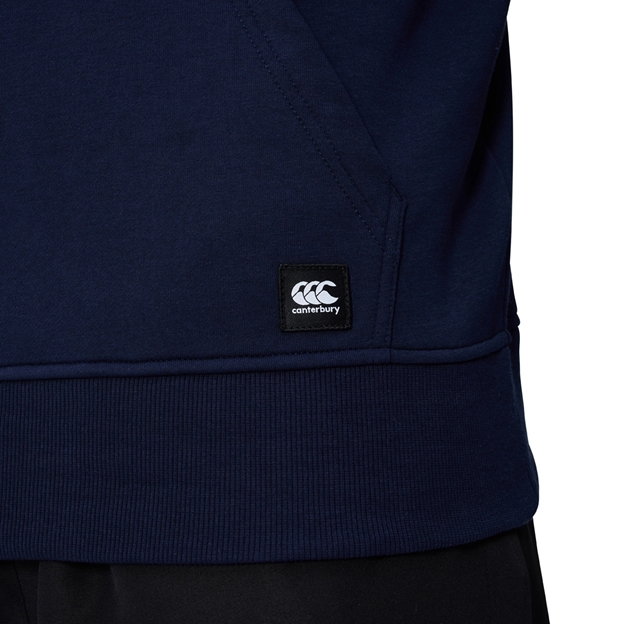 Canterbury Mens Uglies Hoodie Navy - Model Hem Detail Close-up