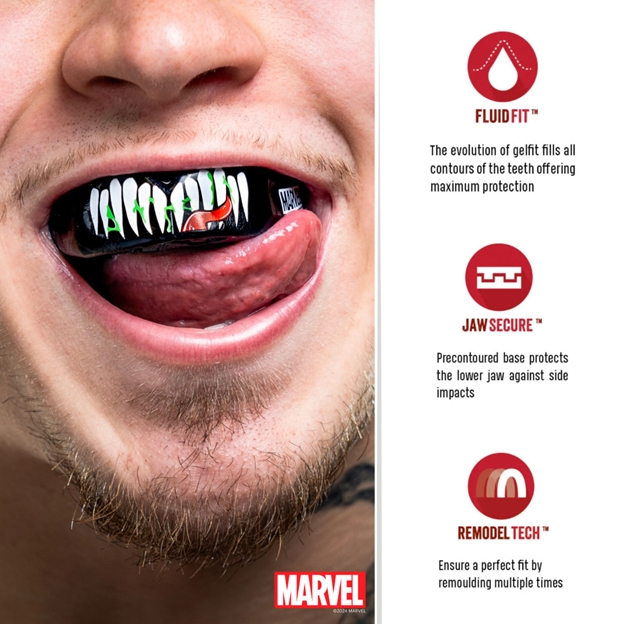 SafeJawz Marvel Venom Mouthguard Features