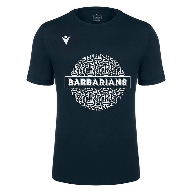 Barbarians Adults Cotton T-Shirt 25/26 Black - Front View