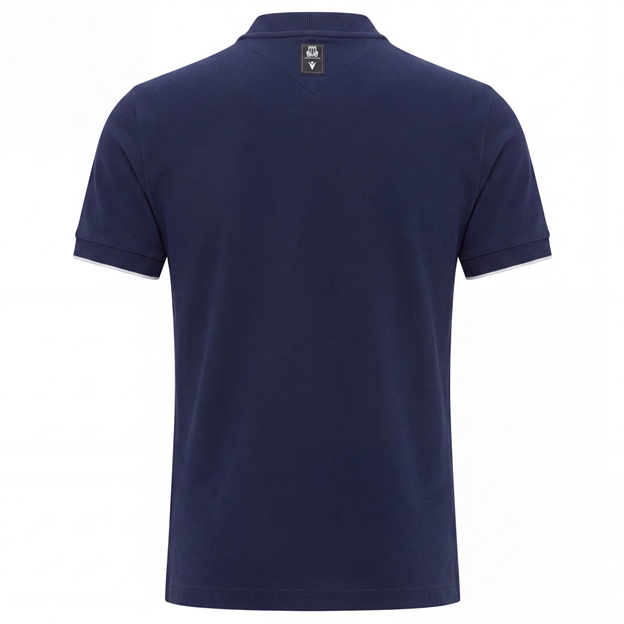 Italy Mens Athleisure Cotton Polo 26/27 Navy - Back view