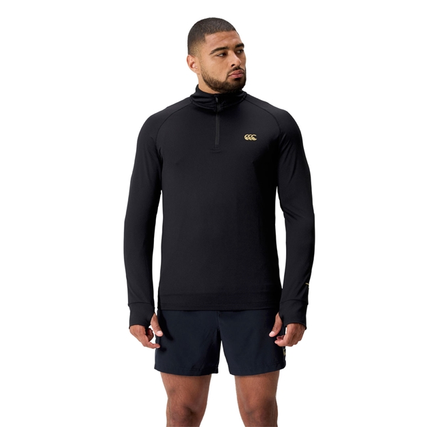 Canterbury Mens Tempo Quarter Zip Training Top Black - Model Front