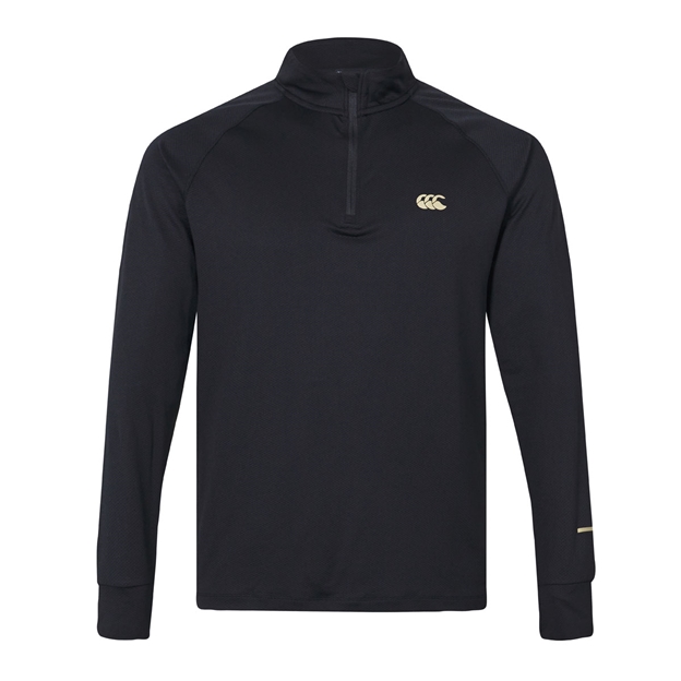 Canterbury Mens Tempo Quarter Zip Training Top Black - Front