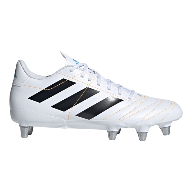 adidas Adults Kakari Soft Ground Rugby Boots White - Outstep View
