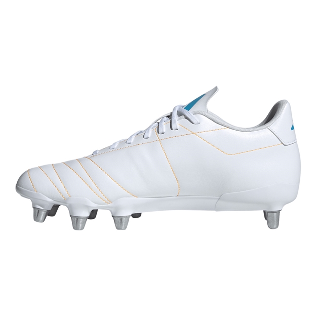 adidas Adults Kakari Soft Ground Rugby Boots White - Instep View