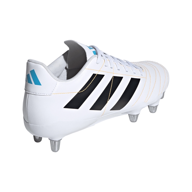 adidas Adults Kakari Soft Ground Rugby Boots White - Back View