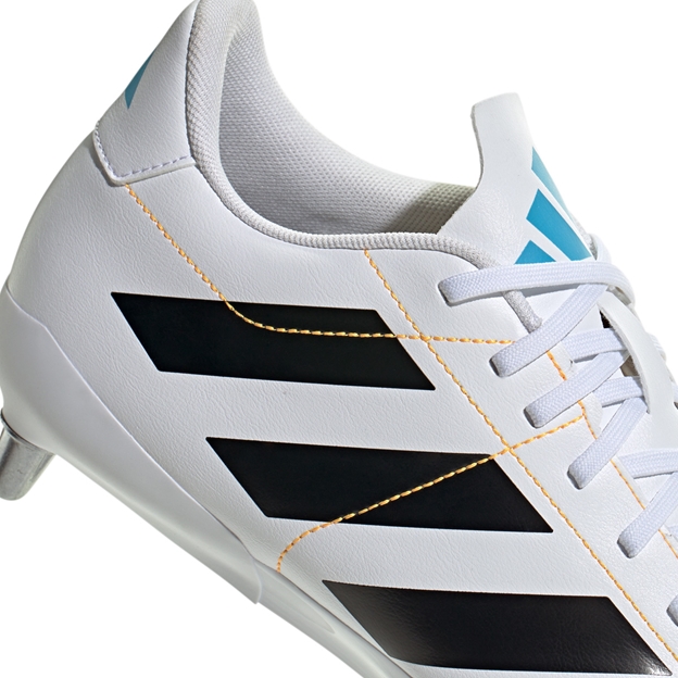 adidas Adults Kakari Soft Ground Rugby Boots White - Heel Close-up